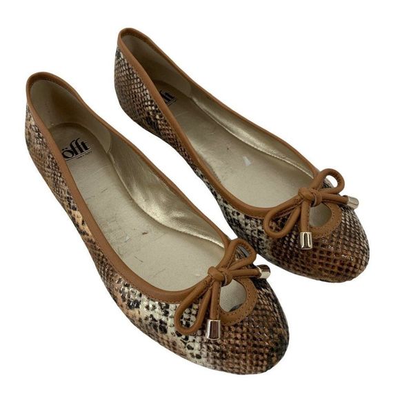 Womens Sofft Ballet Flats Shoes Exotic Reptile Vegan Size 7 0174 EUC - Picture 1 of 9